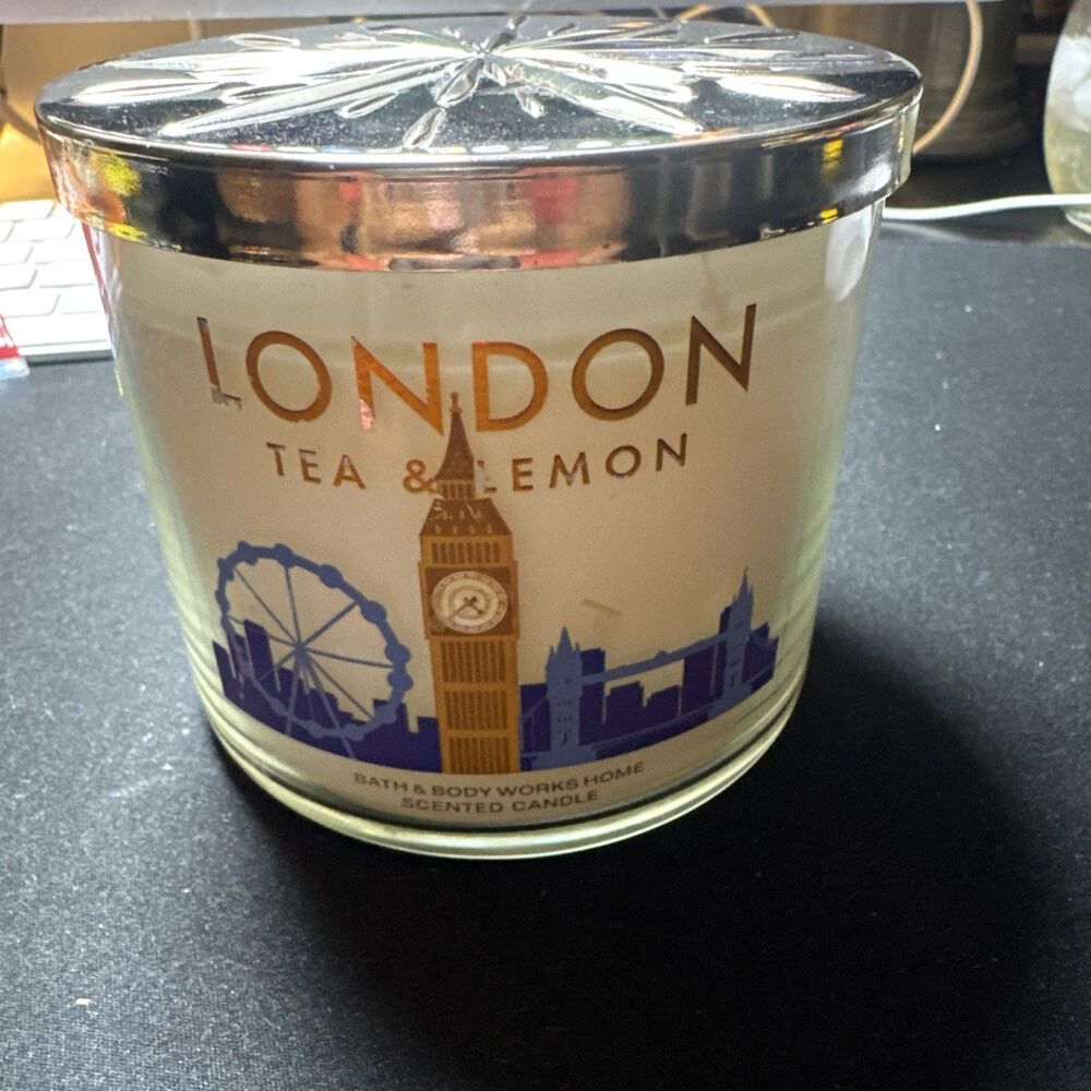 Bath and Body Works London Tea & Lemon 3 Wick Candle 14.5 oz Jar Brand New